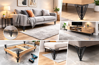 Goldene Eisen-Sofabeine Moderne Möbelbeine für Sofa Schrank Bett 15cm