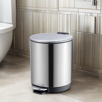 Mini poubelle ronde de papier toilette d'acier inoxydable avec l'utilisation durable de recyclage de pédale