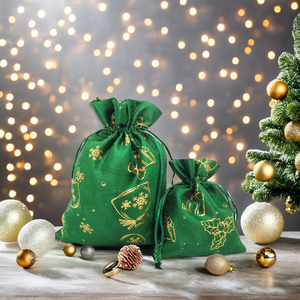 Custom Brand Logo Environmental Dutch Velvet Drawstring <b>Gift</b> <b>Bag</b> for <b>Christmas</b> <b>Bag</b> Decoration - Product Image 5