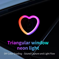 Nouvelle Décoration Lumineuse LED Ambiante en Forme de Cœur pour Vitre de Voiture USB, Adaptée aux Vitres Arrière, Intérieur Universel 12V