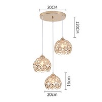 Lustre réglable de 120 cm en fil doré et noir pour chambre et salle à manger, douille E26 E27, décoration intérieure, lampe suspendue en fer et cristal