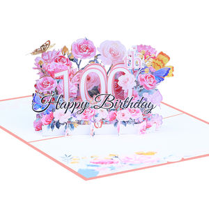 Corte láser Lindo 100th 30th 60th 80th Birthday Pop Up Card Tarjeta de <span class=keywords><strong>feliz</strong></span> <span class=keywords><strong>cumpleaños</strong></span> 3D Pop Up con nota en blanco y sobre - Product Image 2
