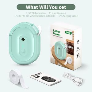 Impresora de Etiquetas de Cocina Jiuyin N12, 203DPI, para Etiquetas Térmicas Mini Resistentes al Aceite y al Calor de 15 mm, para Frascos de Especias, Despensa - Product Image 2