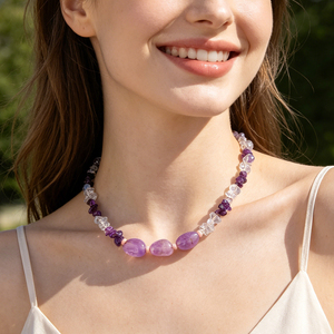 Collier bohème tendance en perles de pierres précieuses colorées pour femmes, idéal pour mariages, fêtes, cadeaux, bijoux de guérison en cristal écologiques - Product Image 2