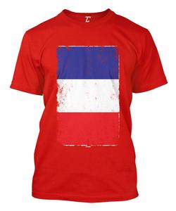 Venta al por mayor de los hombres de moda Streetwear algodón camiseta ligera bandera patriótica francesa impresa sublimación Transferencia de impresión comprimida - Product Image 5
