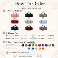 Sac de sport personnalisé brodé pour femme, sac de voyage et de gym avec monogramme et initiales, sac de sport pour femme