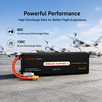 Baterai Drone 2500mAh 14.8V 60C dengan Siklus Hidup Panjang untuk Aeromodelling, Penyelamatan Darurat Luar Ruangan, Pemadam Kebakaran, Kendaraan Udara Tak Berawak