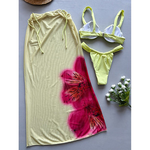 Conjunto de Biquíni Sexy para Mulheres com 3 Peças, Vestido Longo para Praia, Roupa de Banho - Product Image 6