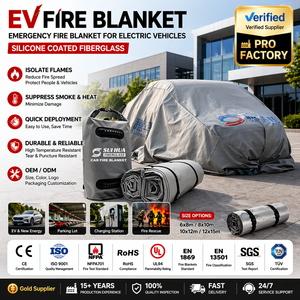 Couverture anti-feu professionnelle en fibre <span class=keywords><strong>de</strong></span> verre Huarui 6*8M, robuste, enduite <span class=keywords><strong>de</strong></span> silicone, pour concessionnaires automobiles - Product Image 1