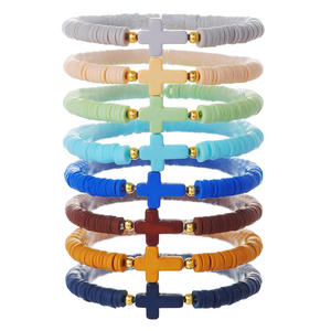 Pulsera de Moda con Letras, Cruz, Ojos Turcos, Colorida, Estilo Boho, de Arcilla Polimérica, Juego de Pulseras para <span class=keywords><strong>Amistad</strong></span> - Product Image 5