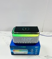 Wekker 15W Draadloze Oplader Speaker Met Kleurrijke Nachtlampje Draadloze Witte Ruis Geluid Mobiele Telefoon Oplader