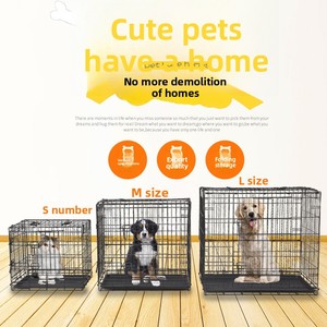 <span class=keywords><strong>Cage</strong></span> pour animaux de compagnie pliable multifonctionnelle à double porte en fil métallique pour chiens et chats - Product Image 5