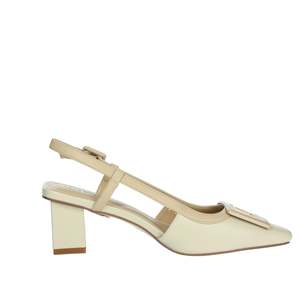 Sandali con Tacco Laura Biagiotti da Donna, Modello Slingback, Beige 8989, Punta Quadrata, Tacco Largo - Product Image 4