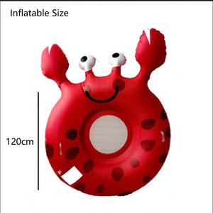 Jolie bouée gonflable en PVC en forme de crabe rouge 120 cm - Product Image 5