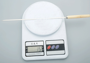 Stainless Steel Barbecue Needle with Wooden Handle Non-Magnetic round Stick Flat Stick Accessory Tools Type - Product Image 3