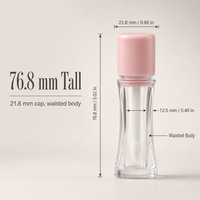 Tube de brillant à lèvres de luxe rond blanc rose vide 5ml avec bouchon à vis en plastique et base transparente – Contenant cosmétique en gros pour brillant à lèvres