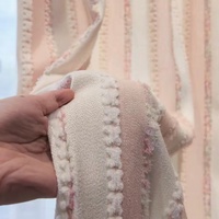 Rideaux occultants en tissu tufté à rayures verticales style bohème, crème rose texturé, jacquard thermique, pour fenêtres, vente en gros OEM
