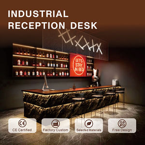 Barcounter in industriële stijl, restaurantbalie, barbecuebalie, kassabalie, receptiebalie van cultuursteen - Product Image 1