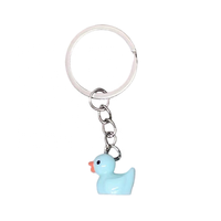 Porte-clés créatif en forme de mini canard jaune de 1,6 cm en plastique, silicone et caoutchouc, imprimé UV, pour la rentrée scolaire, petit cadeau, pendentif pour sac