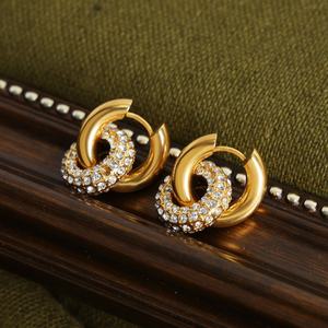Wholesale Custom Hypoallergenic Waterproof 18k <b>Gold</b> <b>Plated</b> Stainless Steel Colorful Cubic Zirconia <b>Hoop</b> <b>Earrings</b> for Women - Product Image 3