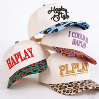 Gorra de Béisbol Snapback Personalizada con Bordado 3D, Diseño Vintage de Camuflaje y Leopardo, Dos Tonos, 5 Paneles, Algodón Ajustable para Uso en Exteriores y Calle