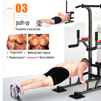 Multifuncional Pull up Station Home Gym Equipment Power Tower Dip Station con Banco