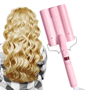 Modelador de cabelo profissional, novo estilo, cacheador mágico, display lcd, 3 barril, ondulador de cabelo, portátil, rápido, estilizador de cerâmica