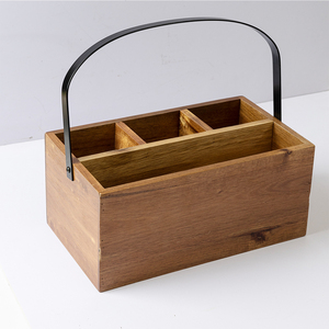 Cutlery Utensil Storage Organizer Caddy Tote Bin with Handles for Kitchen Cabinet or Pantry