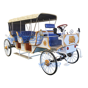 2025 Carrosse de chevaux en bois bleu simple pour mariages et visites touristiques / Carrosse de mariages et de visites touristiques / Carrosse de visites touristiques classique à vendre - Product Image 1