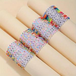 Juego de 12 Pulseras de la Amistad con Letras Multicolores Inspiradoras, Pulseras Elásticas con Letras Personalizadas de Sueño, Esperanza, Amor y Alegría, Regalo - Product Image 6