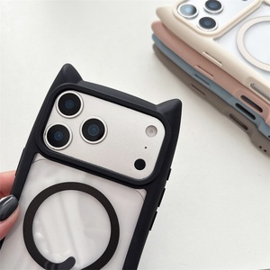 เคสโทรศัพท์แม่เหล็กติดหูแมวการ์ตูนน่ารักสำหรับ iPhone 17 16 15 14 13 11 12 Pro Max ลายหางแมวแบบใส ป้องกันการกระแทก - Product Image 4