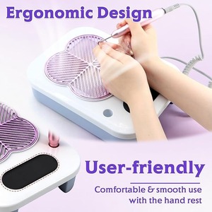 Collecteur de poussière d'ongles 3-en-1 avec lampe de perçage professionnelle, kit de ponceuse électrique pour ongles 40000 tr/min avec contrôle de vitesse progressif - Product Image 3