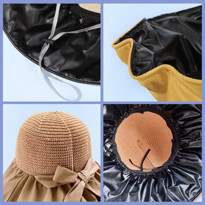 Yellow Wide Brim Sun <b>Hat</b> Breathable Foldable Bucket <b>Hat</b> For Women Outdoor Summer Sun Protection <b>Hat</b> - Product Image 4