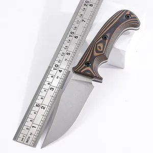 उच्च गुणवत्ता G10 हैंडल फिक्स्ड स्टेनलेस स्टील ब्लेड चाकू जीवित रहने वाले बाहरी शिकार चाकू