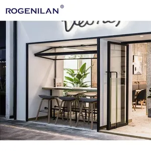 ROGENILAN Kitchen Bar Aluminium Vertical Internal Bi Fold Up Glass Bifold Window Folding Windows