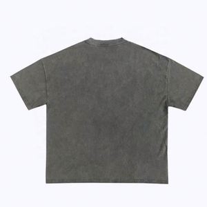 Custom Men's Vintage T-<b>Shirts</b> Acid Washed Distressed Oversized 100% Cotton Regular Fit Luxury Blank Solid Pattern Knitted O-Neck - Product Image 2