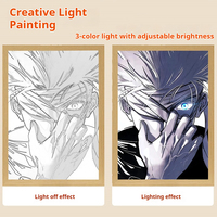 Caja de Luz LED Personalizada, Lámpara de Anime con Logotipo, Envío Directo, Luz de Anime con Alimentación USB, Marco de Madera Acrílica