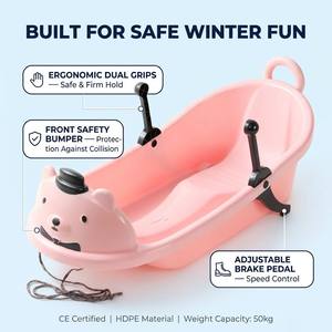 Luge multi-terrain pour enfants, motif ours de dessin animé, en PEHD, pour neige, herbe, sable, capacité 120 kg, jouet d'hiver robuste pour l'extérieur, certifié CE EN71, direct usine - Product Image 2