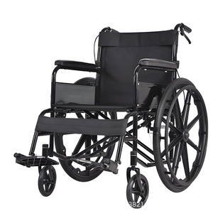 Fauteuil roulant manuel pliable léger et portable avec frein en U pour personnes âgées et handicapées, aide à la mobilité - Product Image 1