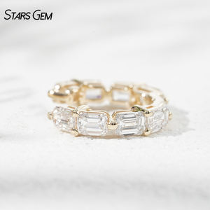 Pendientes de Clip y Aro Unisex de Moda Starsgem, Oro Sólido de 10K con Diamante Cultivado en Laboratorio, 0.7ct 1.0ct - Product Image 4