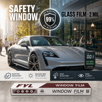 Película Solar Nano Cerámica FYL, Película de Seguridad Antirrotura, Película de Seguridad Transparente para Edificios, UV99 2mil IRR88% UV99% Protección Contra Calor Solar