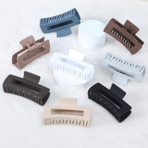 กิ๊บหนีบผมทรงสี่เหลี่ยมขนาด 10.5 ซม. แบบด้าน สีเมทัลลิก วัสดุพลาสติก แข็งแรง ไม่ลื่น สไตล์ยุโรป สำหรับผู้หญิง ผมหนา เหมาะสำหรับงานปาร์ตี้ - Product Image 4