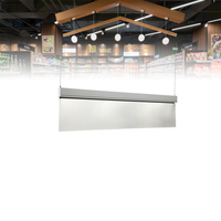 Luminaires suspendus linéaires LED longs et carrés, dimmables, avec diffuseur en acrylique et boîtier en aluminium, pour l'éclairage commercial et de vente au détail