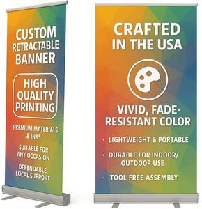 Custom Roll Vinyl <b>Banner</b> High Quality HD Print Aluminum Alloy Frame Portable Retractable for Shop Opening Event Brand Display - Product Image 1