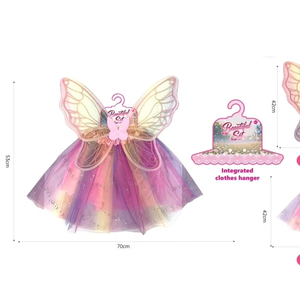 Enfants DIY Dress up Style Tulle Tutu Bébé Robe Brodée Papillon Imprimer Col Carré Dentelle Décoration pour Filles et Enfants - Product Image 1