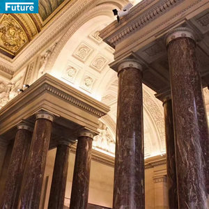 Personnalisez le pilier de colonne Roma en marbre rouge Rosso d'intérieur moderne de luxe pour le projet de décoration de hall d'hôtel de villa - Product Image 2