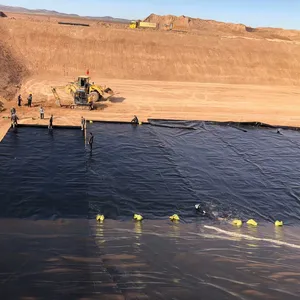 LDPE LLDPE Geomembrane Garis Dam Pertanian Kolam, Udang Ikan untuk Proyek Tahan Air 1.5Mm