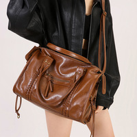 Sac fourre-tout de luxe haut de gamme en cuir PU pour femme, style rétro, grande capacité, idéal pour le shopping et les voyages, vente en gros directe usine