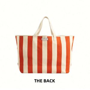 High Quality China Wholesale Canvas Totes Crossbody Striped <b>Bags</b> with Zipper Custom Logo for Women and <b>College</b> Students - Product Image 3