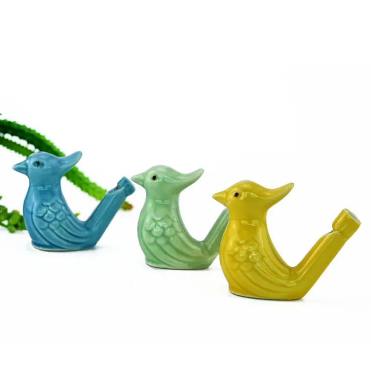 Retro stile divertente uccello fischio acqua ocarina per bambini giocattoli da bagno fischio di ceramica